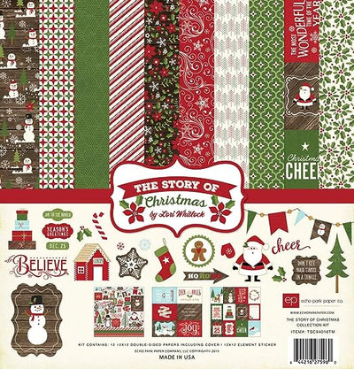 Kit contains 12 double-sided papers that feature all the fun reasons we love Christmas. The kit includes a 12x12 sheet of themed Element stickers by Echo Park.
