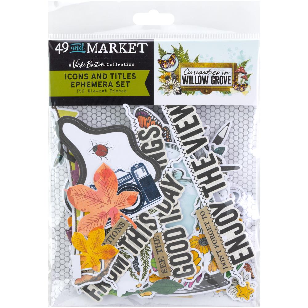 Packaged set of decorative icons and titles from '49 and Market' 