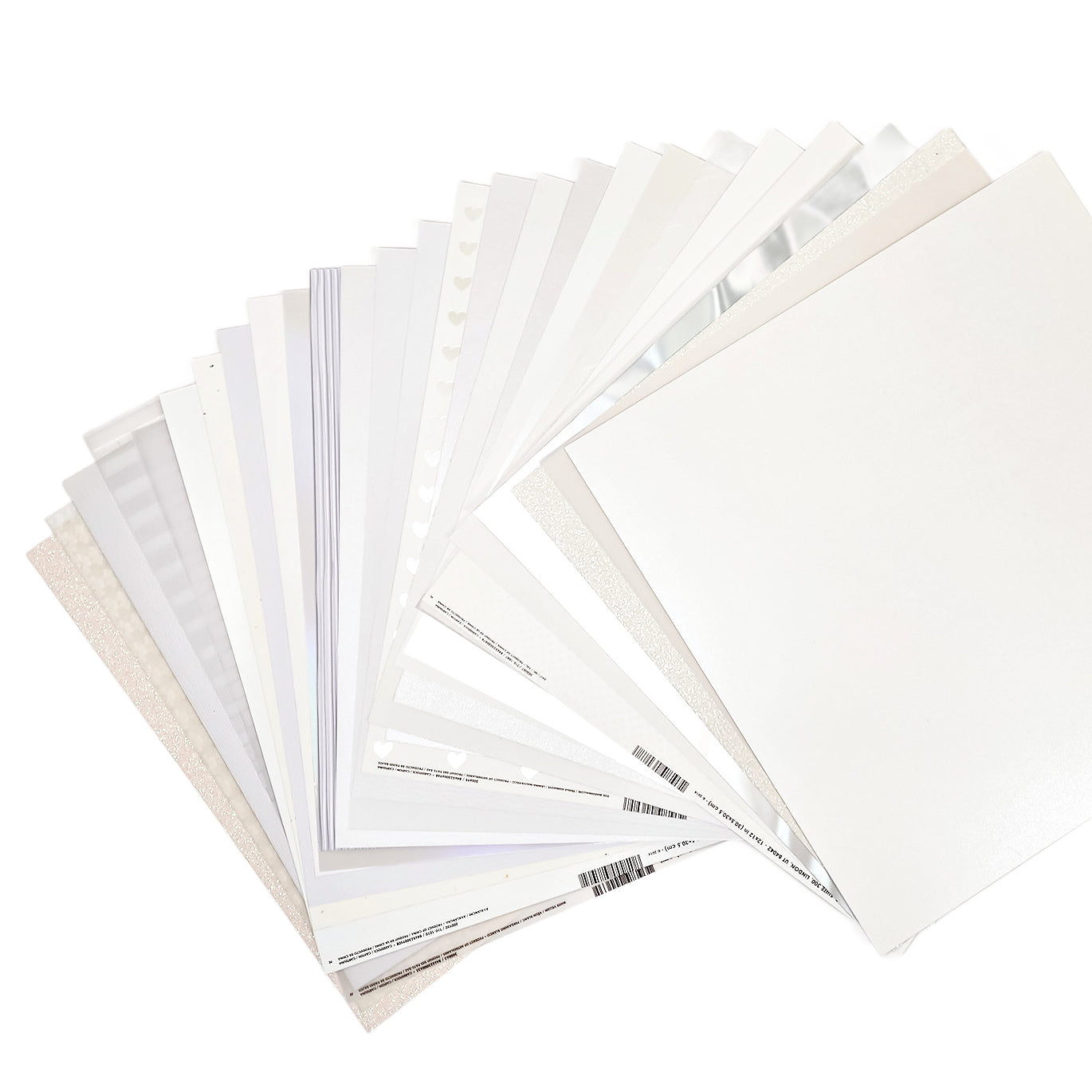 WHITE OUT - Mixed Media Variety Pack - 12X12 Cardstock
