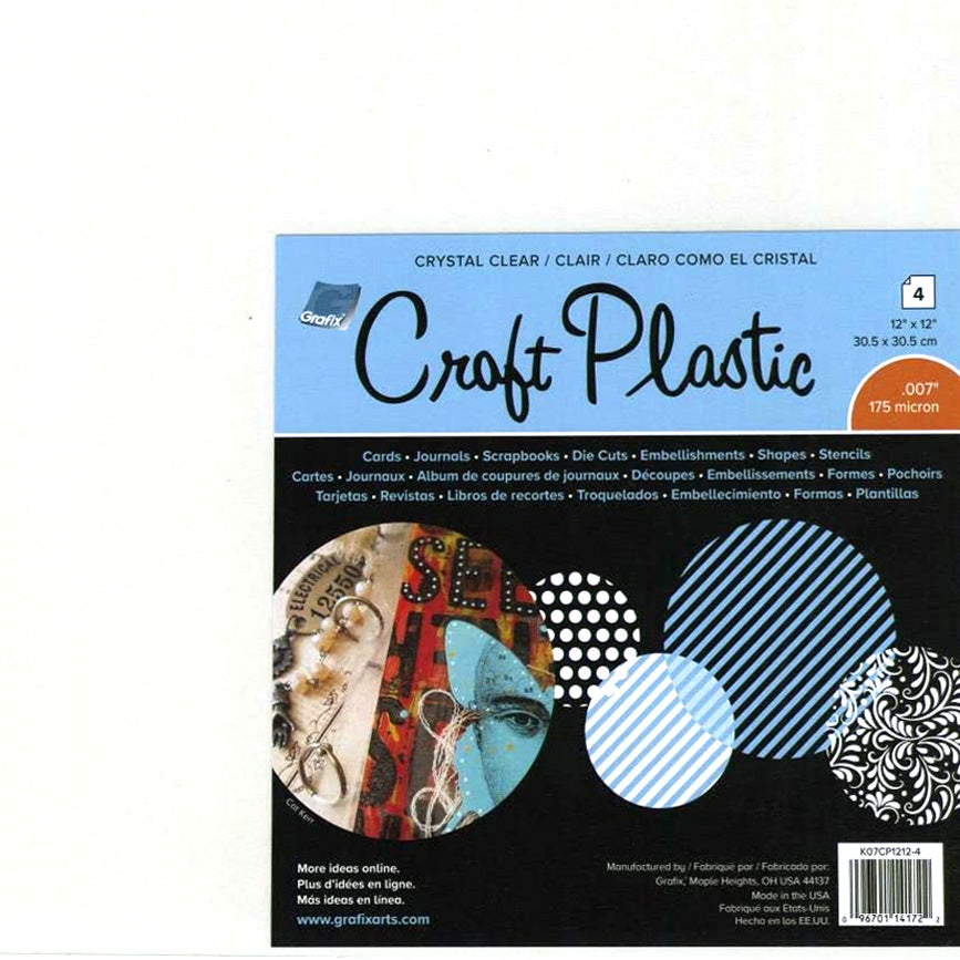 Grafix Craft Plastic Sheets 12X12 25/Pkg-Opaque Black .010