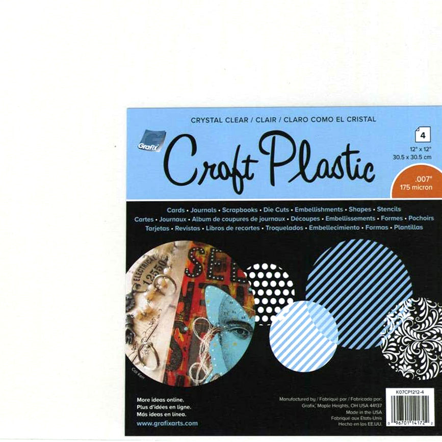 CRAFT PLASTIC - Crystal Clear 12x12 Sheets - Grafix – The 12x12 Cardstock  Shop