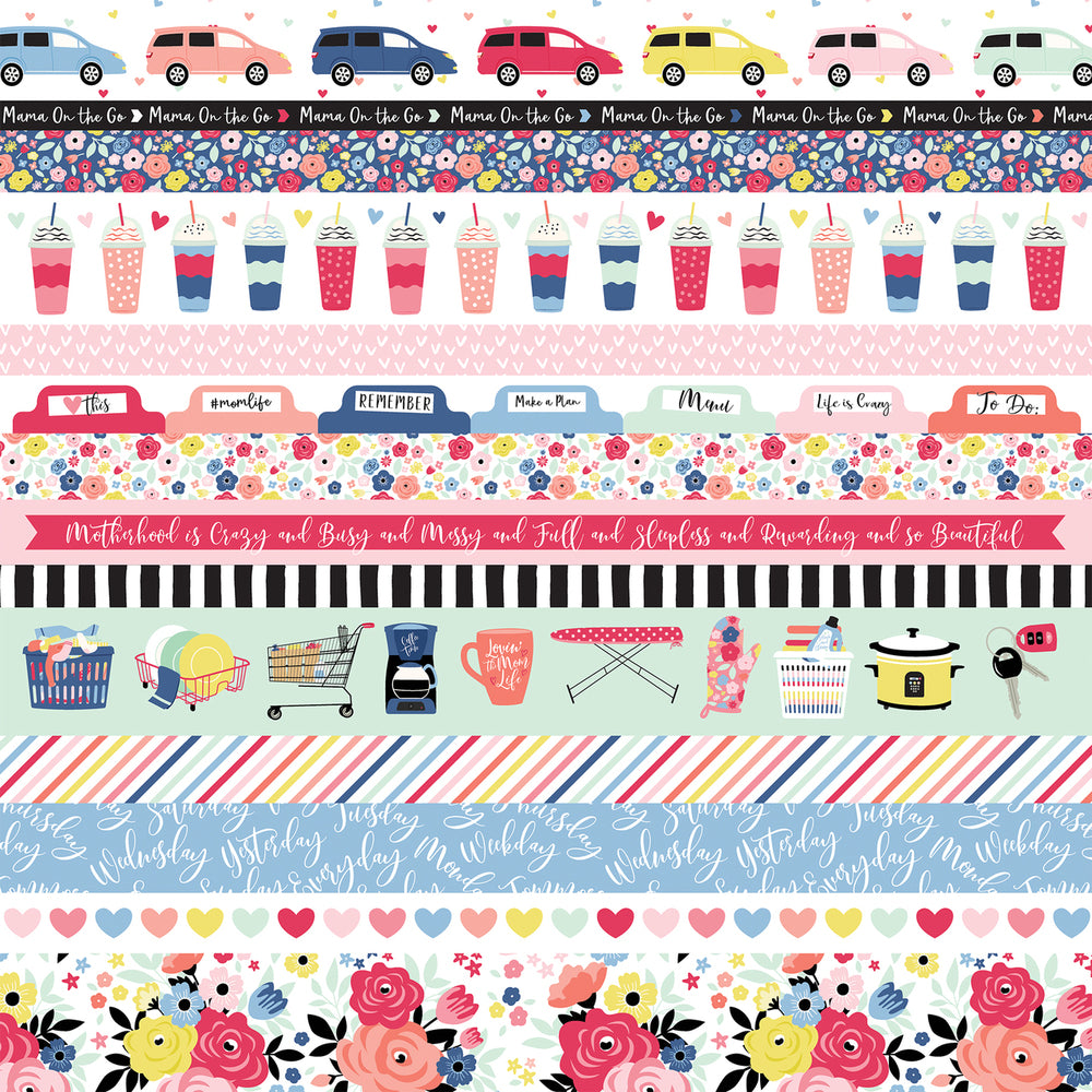 Colorful Border Strips from I Am Mom Collection - Echo Park Paper Co.