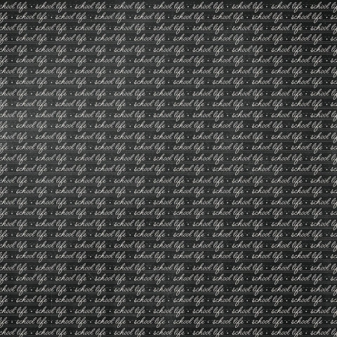 Side B - words, "school life" written on a black background