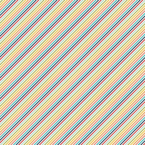 Side B - stripes in rainbow colors on white background