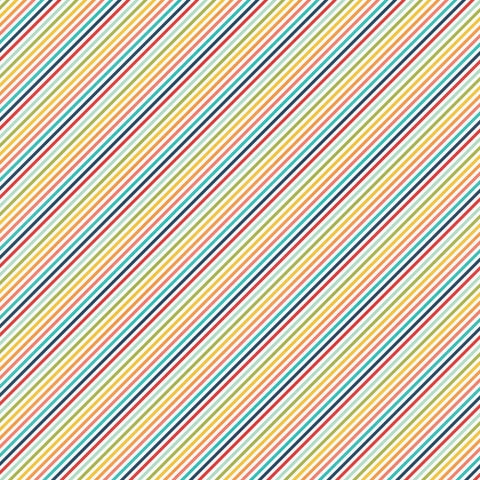 Side B - stripes in rainbow colors on white background