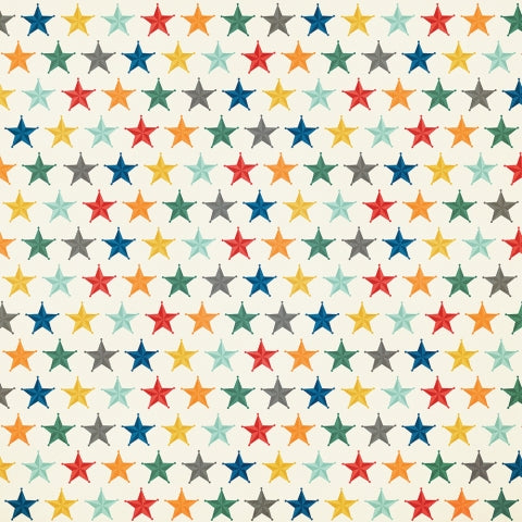 Side B - is filled with sheriffs stars in a rainbow of colors on an off-white background)