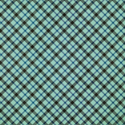 Side A - turquoise blue and green plaid