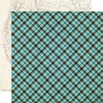 Multi-Colored (Side A - turquoise blue and green plaid, Side B - an old nap of western america)