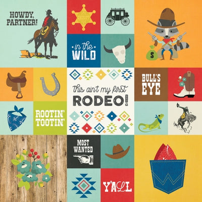 Side A - brightly colored journaling cards with a western theme