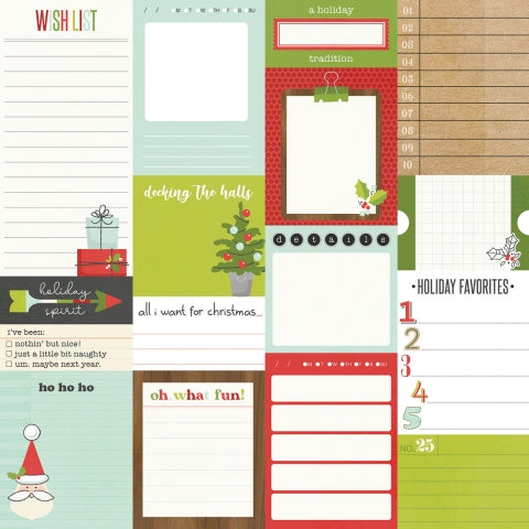 MAKE IT MERRY JOURNAL ELEMENTS - 12x12 Double-Sided Patterned Paper - Simple Stories