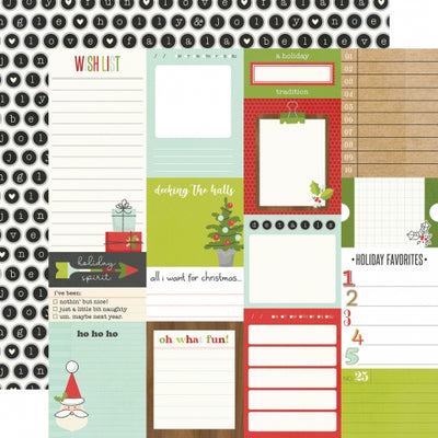 Multi-Colored (Side A - Journaling elements in various sizes, some with phrases, Side B - old-fashioned typewriter keys on a white background)
