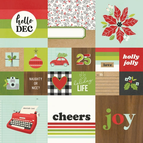 MAKE IT MERRY 2X2/4X4 ELEMENTS - 12x12 Double-Sided Patterned Paper - Simple Stories