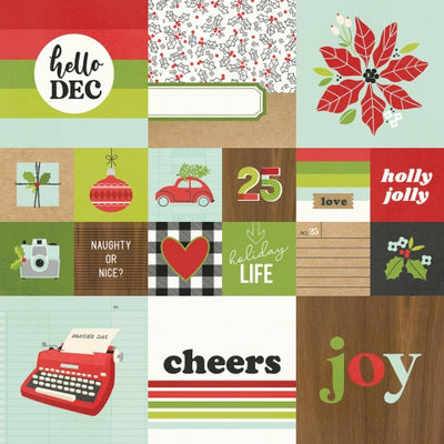 MAKE IT MERRY 2X2/4X4 ELEMENTS - 12x12 Double-Sided Patterned Paper - Simple Stories
