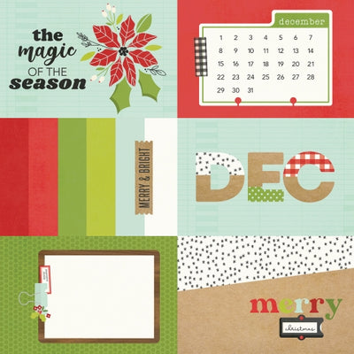 MAKE IT MERRY 4x6 ELEMENTS - 12x12 Double-Sided Patterned Paper - Simple Stories