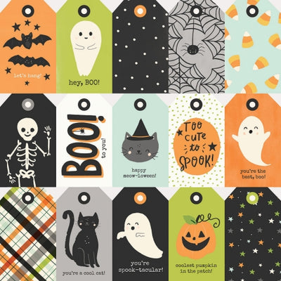 SPOOKY NIGHTS TAGS - 12x12 Double-Sided Patterned Paper - Simple Stories