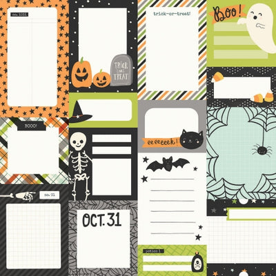 SPOOKY JOURNAL ELEMENTS - 12x12 Double-Sided Patterned Paper - Simple Stories