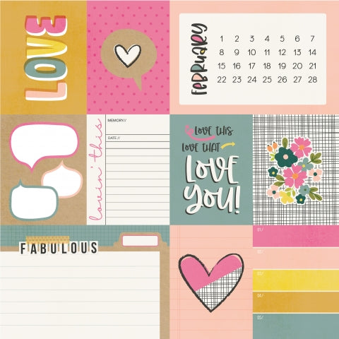 FEBRUARY - 12x12 Double-Sided Patterned Paper - Simple Stories