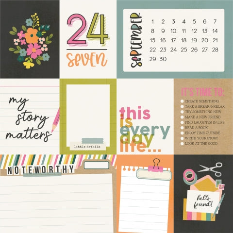 SEPTEMBER - 12x12 Double-Sided Patterned Paper - Simple Stories