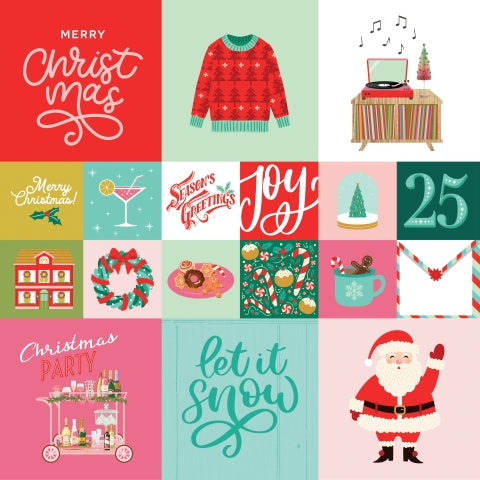 MIX & A-MINGLE 2x2/4x4 ELEMENTS - 12x12 Double-Sided Patterned Paper - Simple Stories