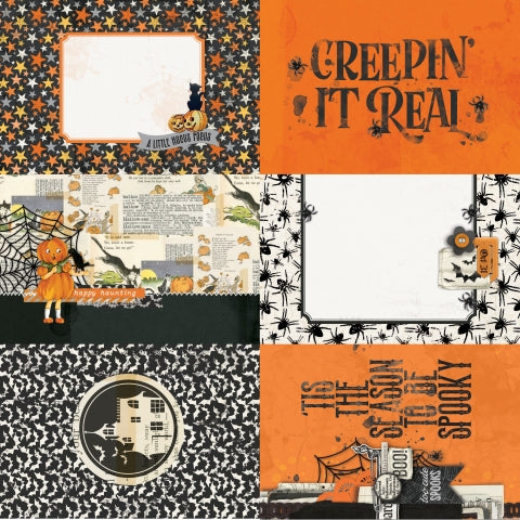 VINTAGE OCTOBER 31ST 4x6 ELEMENTS - 12x12 Double-Sided Patterned Paper - Simple Stories