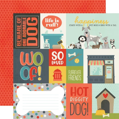 (Side A - journaling cards with phrases and images, Side B - dark orange paws on orange background)
