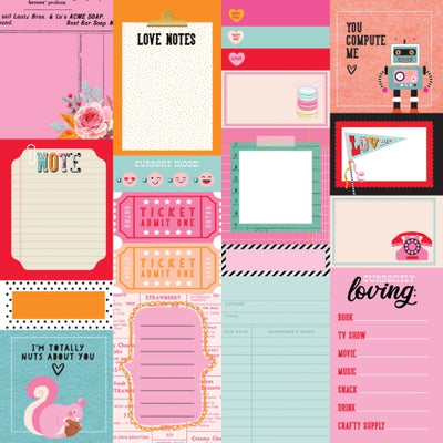 HEART EYES JOURNAL ELEMENTS - 12x12 Double-Sided Patterned Paper - Simple Stories