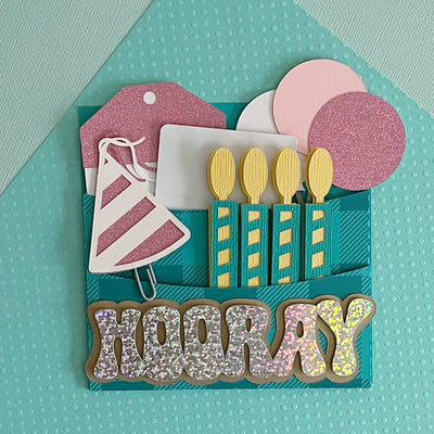 handmade birthday card featuring Bazzill Trends in Candy Necklace