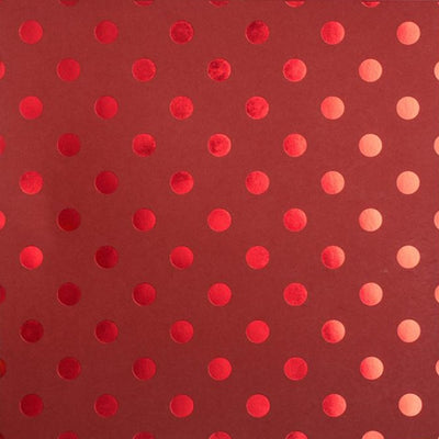 WAX LIPS FOIL DOT - red 12x12 cardstock with red foil dots - Bazzill Trends