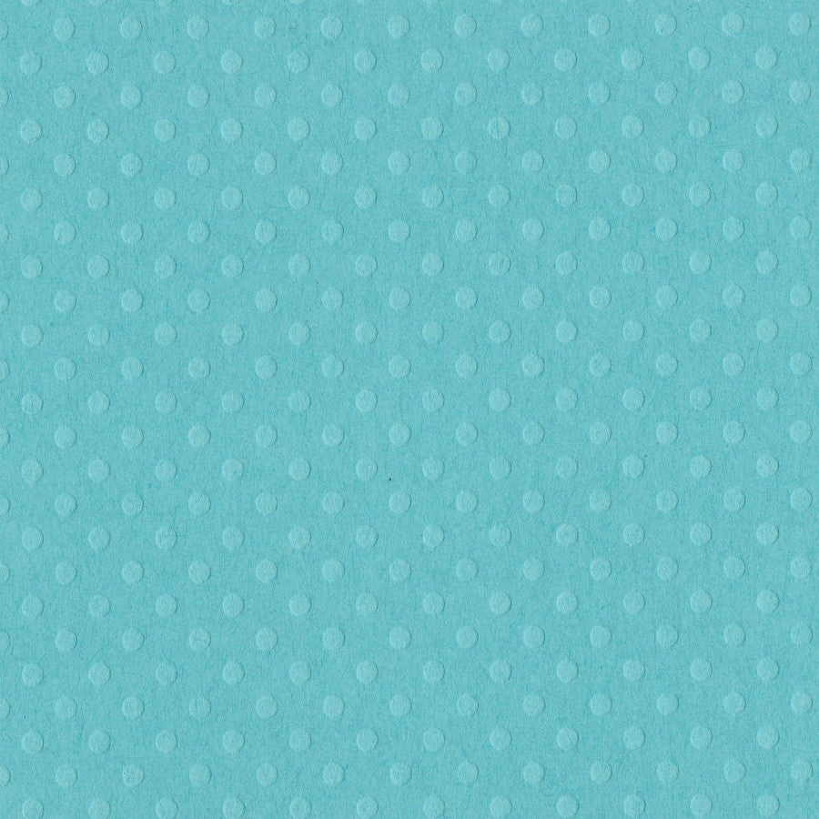TAHITIAN PRINCESS aqua blue cardstock with Dotted Swiss geometric embossed pattern - 12x12 - Bazzill Basics Paper