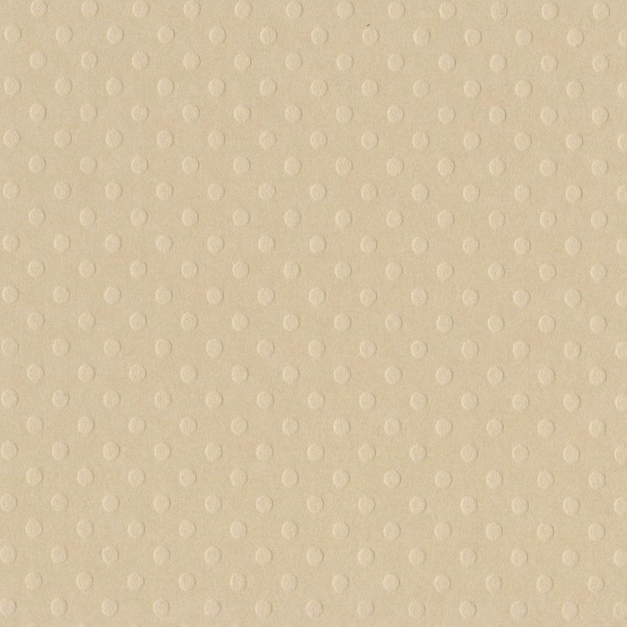 SANDBOX buff colored Dotted Swiss - 12x12 cardstock with embossed dot pattern - Bazzill Basics