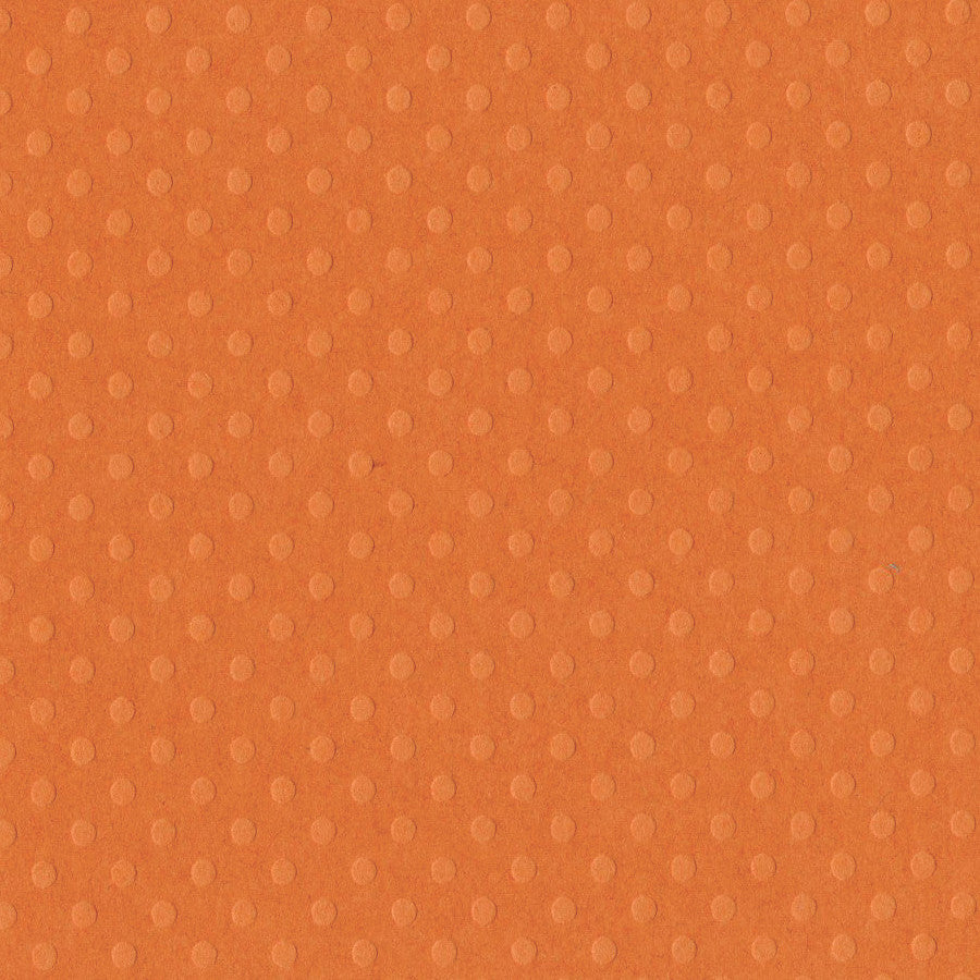 FESTIVE orange Dotted Swiss cardstock - 12x12 - geometric embossed dots pattern - Bazzill
