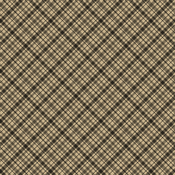 (black plaid design on kraft background with white reverse)