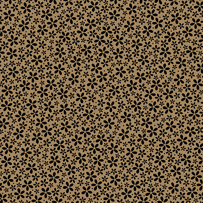 12x12 patterned cardstock with petite, black flowers on Kraft background - core'dinations