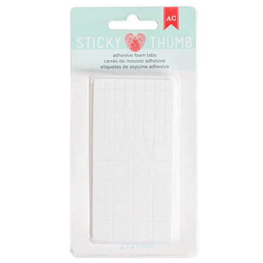 Sticky Thumb white, dimensional foam squares in two sizes - pack includes 272 pcs