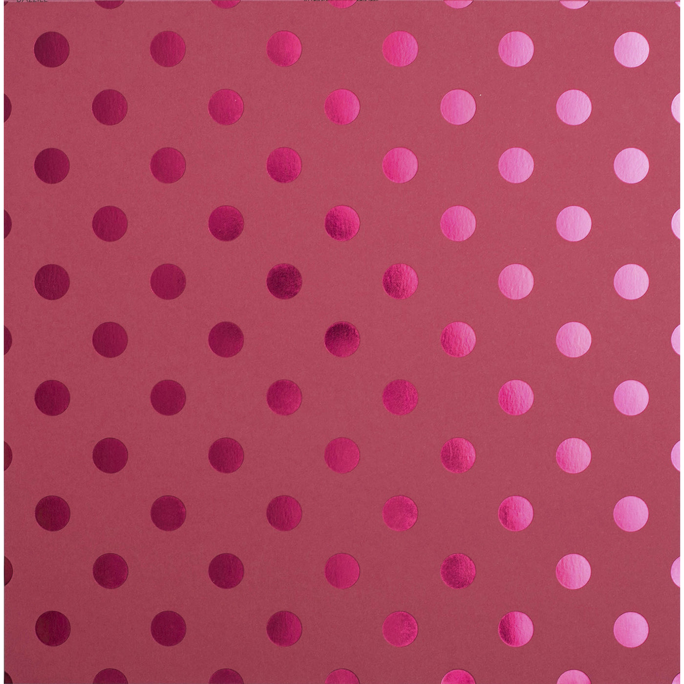 Taffy Foil Dots - 12x12 Specialty cardstock. Large foil pink dots on bright taffy pink colored cardstock. 