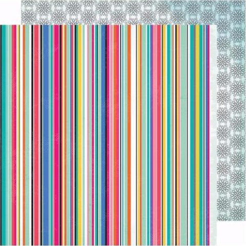 Happy Thoughts - 12x12 double-sided patterned paper featuring multi-colored stripes - Vicki Boutin