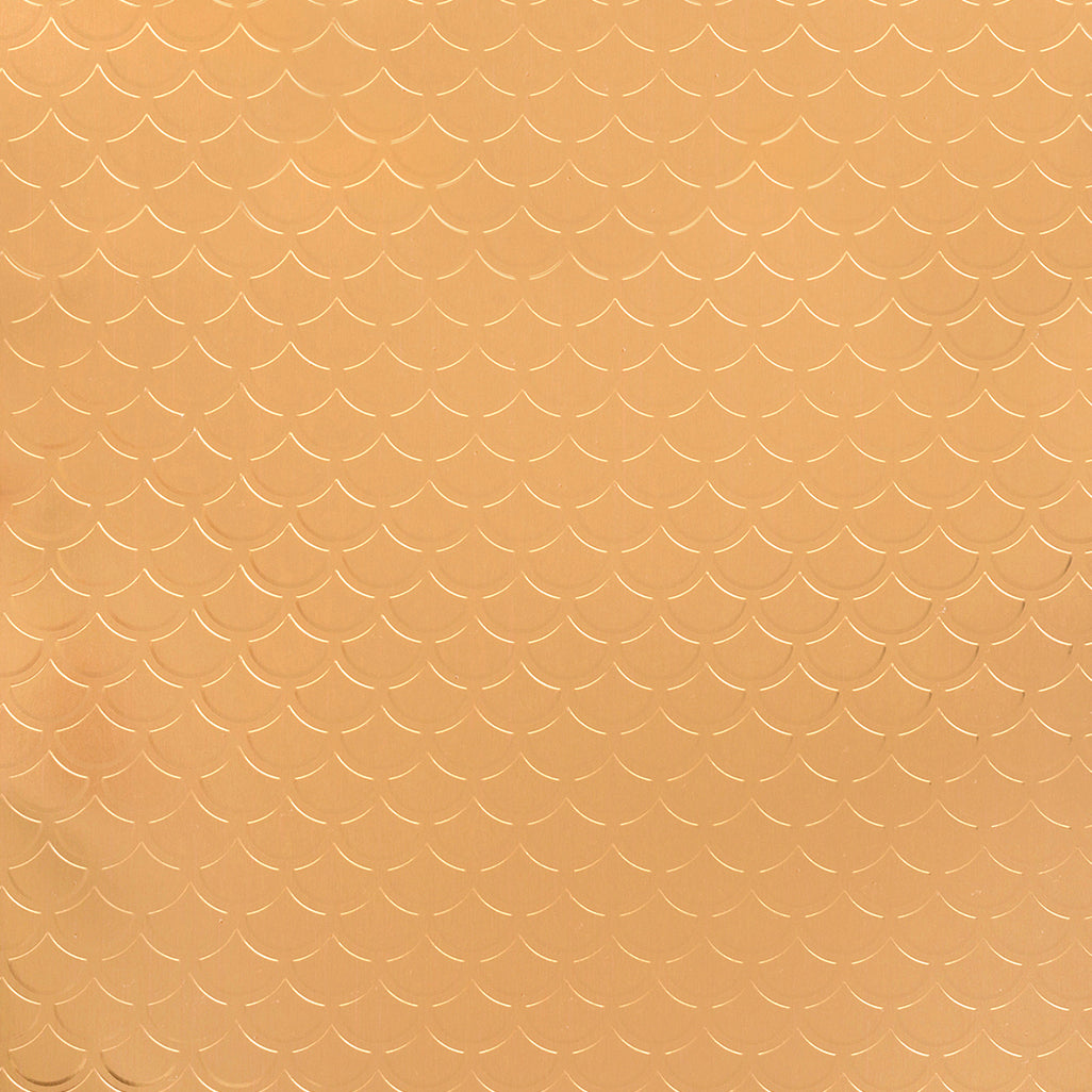 12x12 sheet of copper foil embossed with scale design - American Crafts Specialty Paper