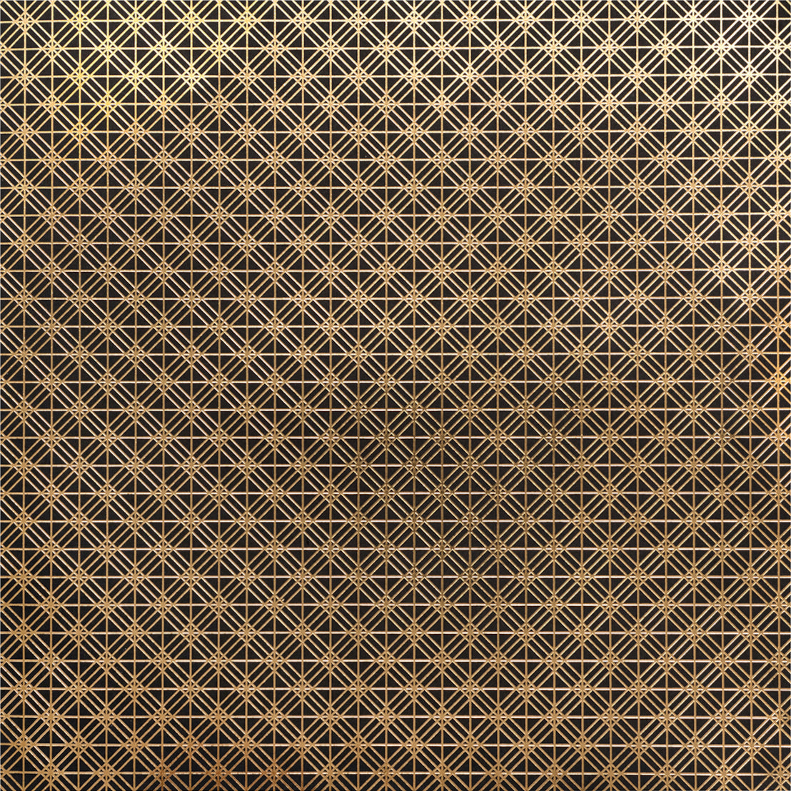 Gold foil geometric pattern on black 12x12 cardstock by American Crafts