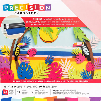 Precision Cardstock Variety Pack with 60 sheets of 15 Primary Colors