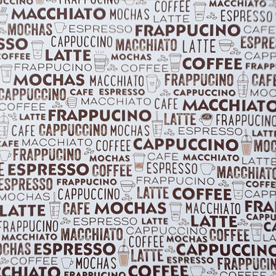 Coffee Words - 12x12 cardstock with coffee-related words and phrases on white background - American Crafts