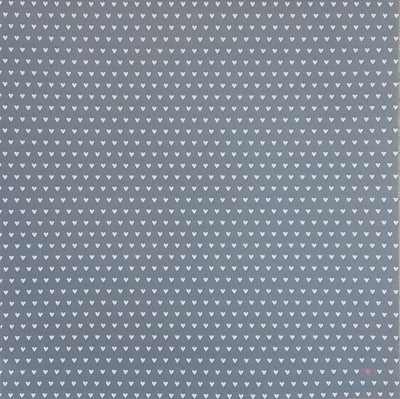 12x12 patterned cardstock with rows of tiny light gray hearts on medium gray background