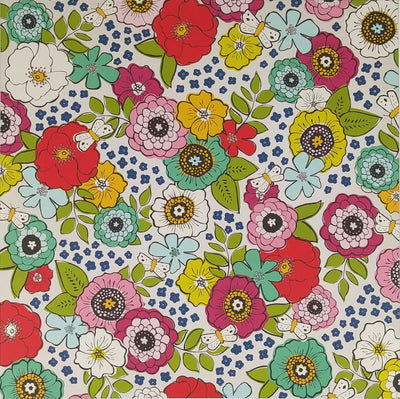 12x12 patterned paper with colorful mixed floral design - American Crafts