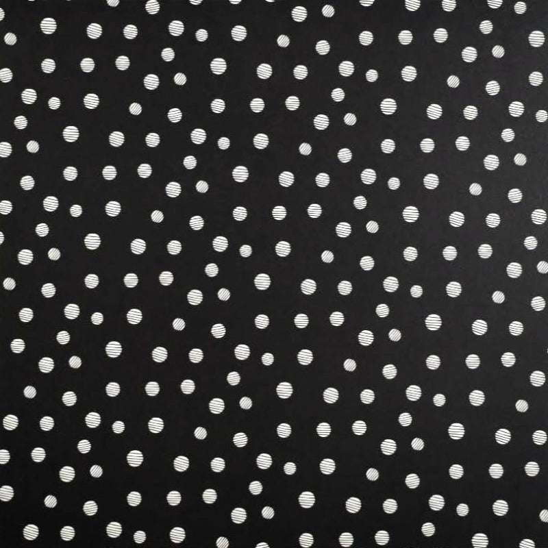 Gramercy Park 12x12 patterned paper - funky white dots on black background - American Crafts