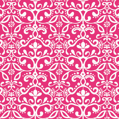 12x12 patterned paper with white damask pattern on pink background - American Crafts