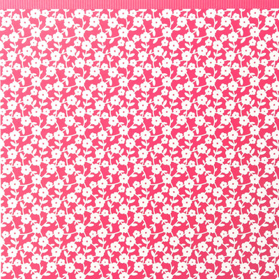 White on pink floral lattice - 12x12 patterned paper from American Crafts