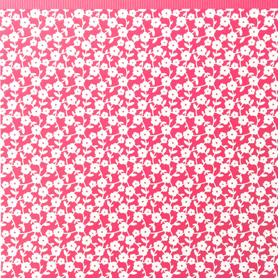 White on pink floral lattice - 12x12 patterned paper from American Crafts