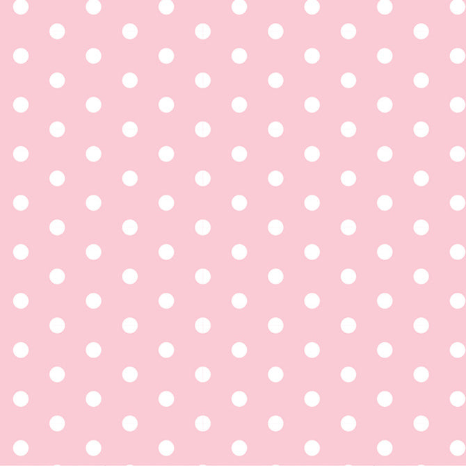 12x12 double-sided patterned paper features white polka dots on light pink background - American Crafts