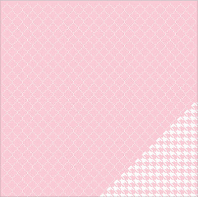 12x12 patterned cardstock with pink and white houndstooth design - American Crafts