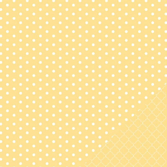 Side B - white lattice on pastel yellow background