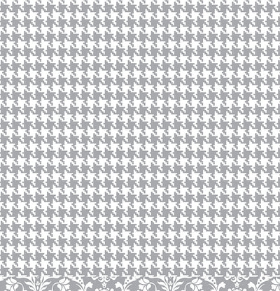 Gray houndstooth pattern is reverse side of GRAY Damask 12x12 Cardstock from American Crafts